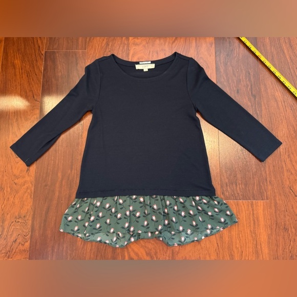 LOFT Tops - Blue Shirt with Floral Hem